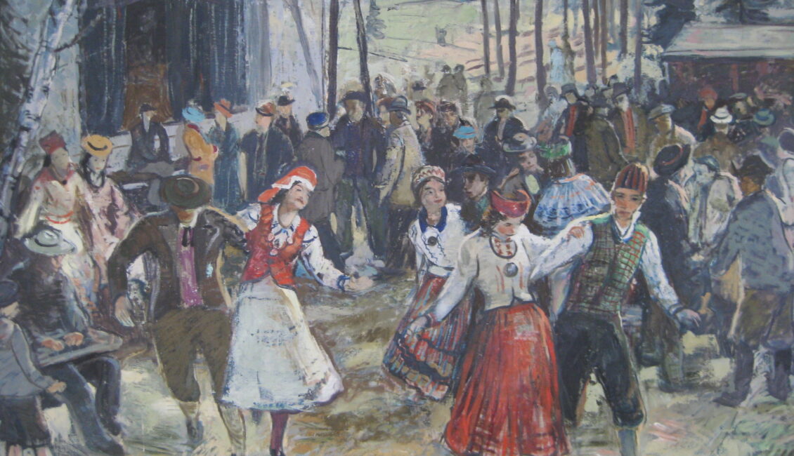 Külapidu. Maali autor Elmar Kits