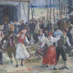 Külapidu. Maali autor Elmar Kits