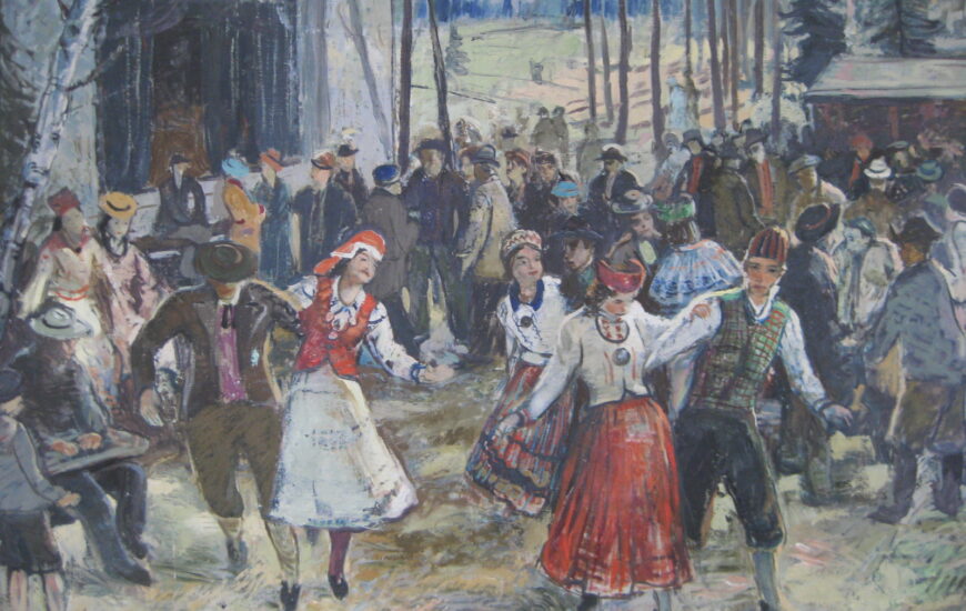 Külapidu. Maali autor Elmar Kits